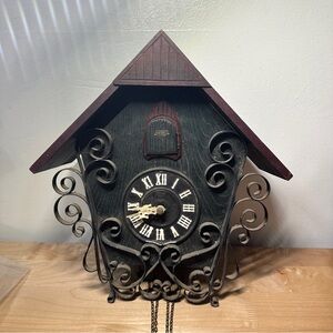 Vintage Mi-Ken Cuckoo Clock Black Forest Style Missing Weights For Parts/Repair